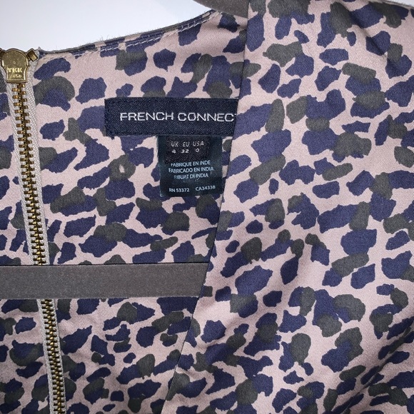 French Connection Leopard Faux Wrap Dress Size 0 - Picture 6 of 9